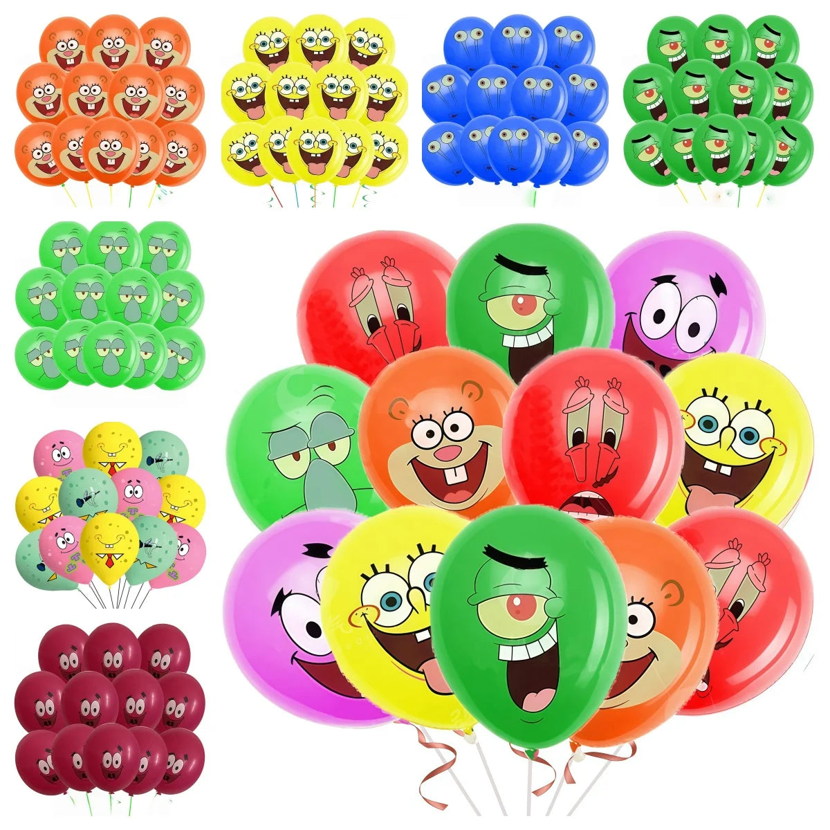SpongeBob SquarePants Birthday Balloons Decoration Set 12/24/36/48Pcs Latex Balloons Party Supplies Favor Decorations