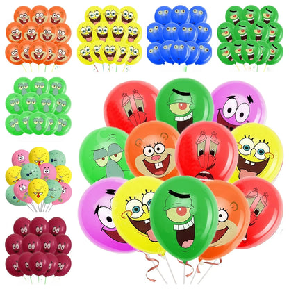 SpongeBob SquarePants Birthday Balloons Decoration Set 12/24/36/48Pcs Latex Balloons Party Supplies Favor Decorations