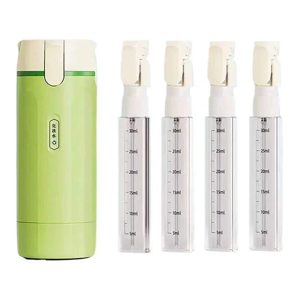 Portable 4 In 1 Travel Dispenser Leak Proof Refillable Bottles Toiletry Container for Shampoo Conditioner Body Wash Lotion