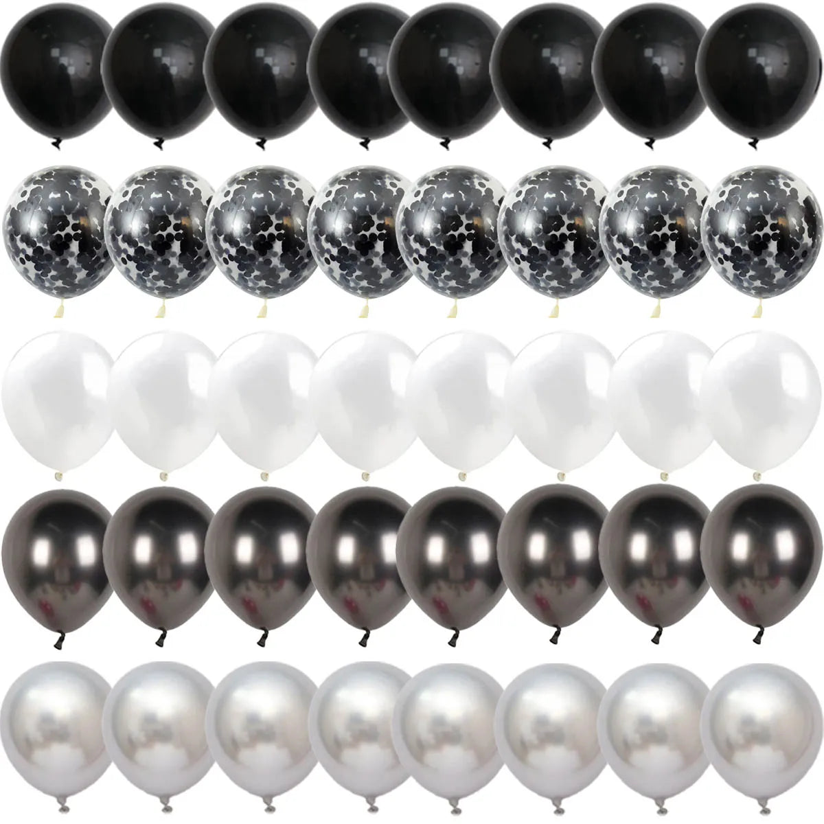Black Metal Latex Confetti Balloon 30 40 50th Birthday Decoration Matte Globos New Year Wedding Birthday Party Baby Shower Decor