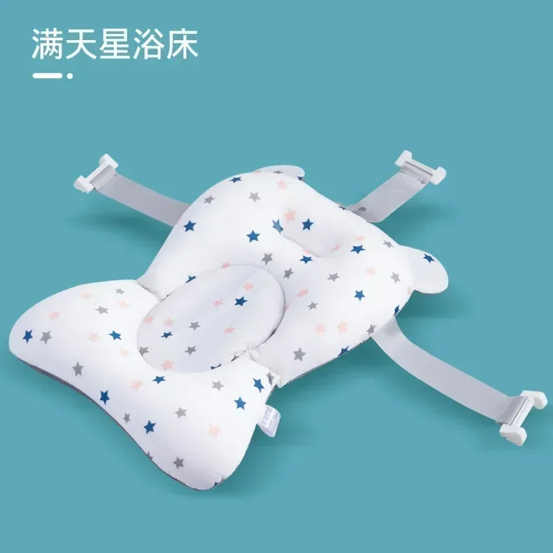 Baby Shower Bath Tub Pad Non-Slip Newborn Bathtub Mat Safety Nursing Foldable Support Comfort Body Cushion Mat Pillow Cartoon