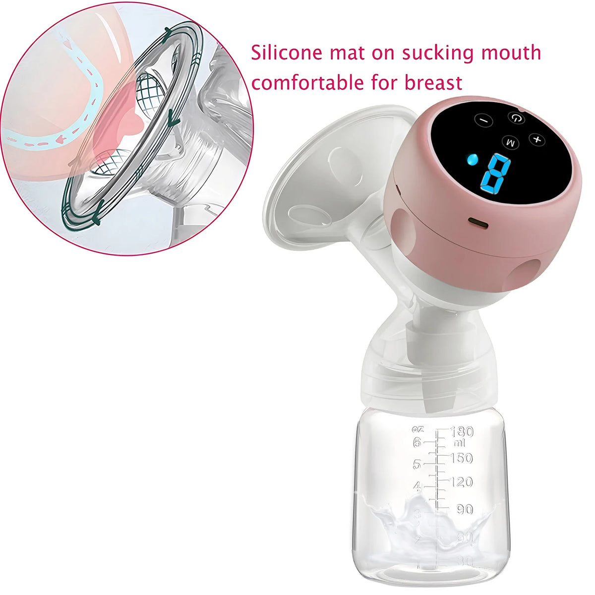 Intelligent Integrated Electric Breast Pump, High Suction Portable Painless Silent Breast Milk Pump for Postpartum Mothers