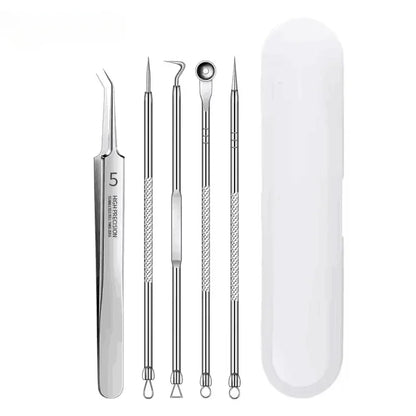 4-11Pcs Ingrown Hair Tweezers Acne Blackhead Removal Needles Black Dots Cleaner Deep Cleansing Pore Cleaner Face Skin Care Tools