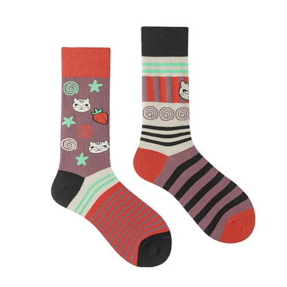 1 Pair Man Women Sock Original AB Tide Socks Colorful Cat Dog Koala Cow Cotton Socks Four Seasons Unisex Socks for Birthday Gift