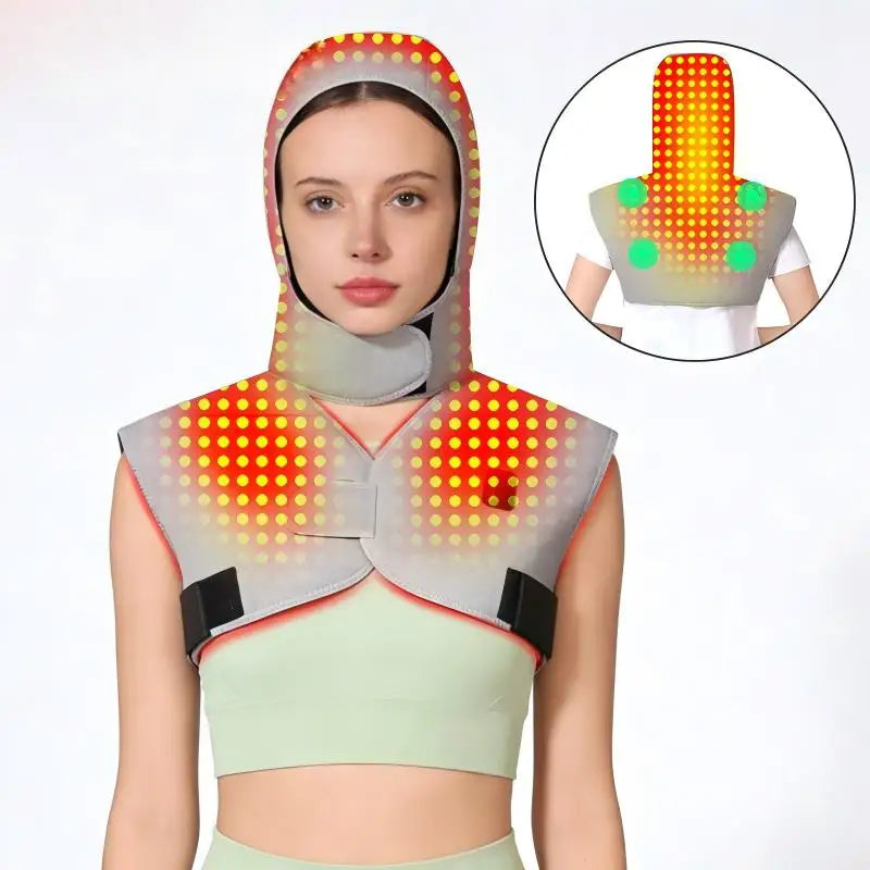 660nm Red Light Heating Vest Shoulder Wrap Massager with 294 Lamp Beads, Eases Joint Discomfort & Shoulder Back Fatigue