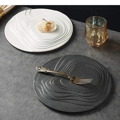 Ceramic Dining Plate Irregular Terraced Solid Color Dessert Snack Sushi Plates Molecular Cooking Tableware Commercial Tableware