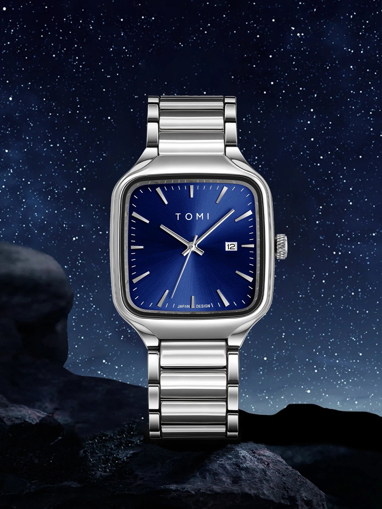 TOMI Men's Quartz Watch New Fashion Box Set Cufflinks Ring Fashion Set Box Watch as a Gift for Men's Gift Box