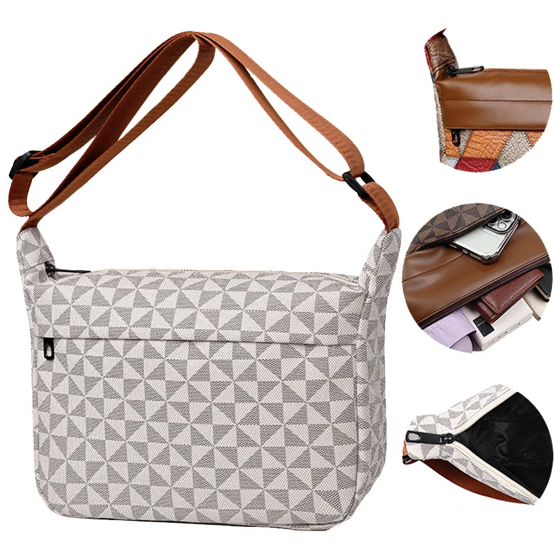Neutral style bag with a combined design for men and women, suitable for travel. PU cross-body bag.