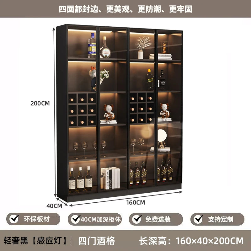 Mini Wine Cabinet Coffee Bar Cabinet for Living Room Home Decor Liquor Display Storage Furniture Wooden Beverage Cooler with