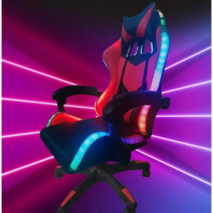 Factory Wholesale Leather LED Light RGB Gaming Chair Racing Office Massage Gamer Chair Adjustable Swivel Gas Lift