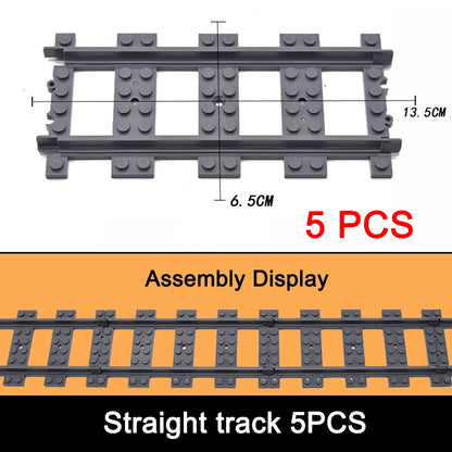 NEW City Trains Flexible Tracks Soft Straight Curved Rails Switch Building Block Creative Models Railways Toys For Kids Gifts