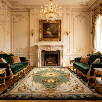 Large Area Baroque Style Carpet for Living Room Fluffy Non-slip Bedroom Decoration Rug Dining Room Office Sofa Area Soft Mats