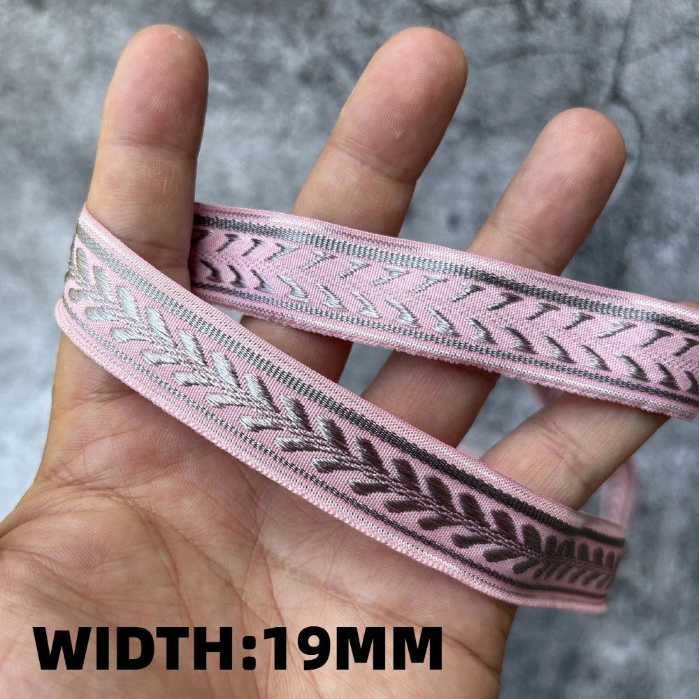 5 Yards 1~3CM Geometric Flower Designs Are Selling Well Embroidered Jacquard Ribbon Decorative Clothing Dog Chain Curtains