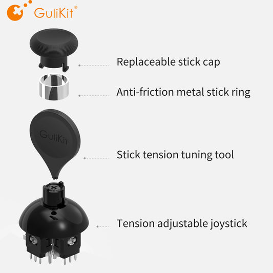 GuliKit 720° Tension Adjustable TMR Joystick for PS4 PS5 Edge Gamepad for Switch Pro Xbox Series Controller Game Accessories