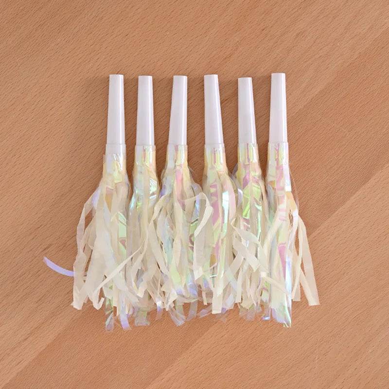 12 pcs Colorful tassel blowing dragon toy whistle birthday party wedding decoration festival party atmosphere cheering props