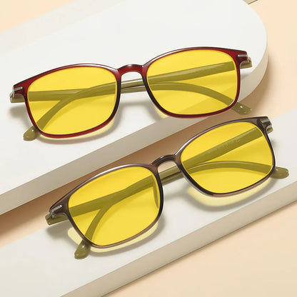 Fashionable Color Blocking Night Vision Blue Light Blocking Glasses Orange or Red Lenses for Computer Gaming Protective Eyewear
