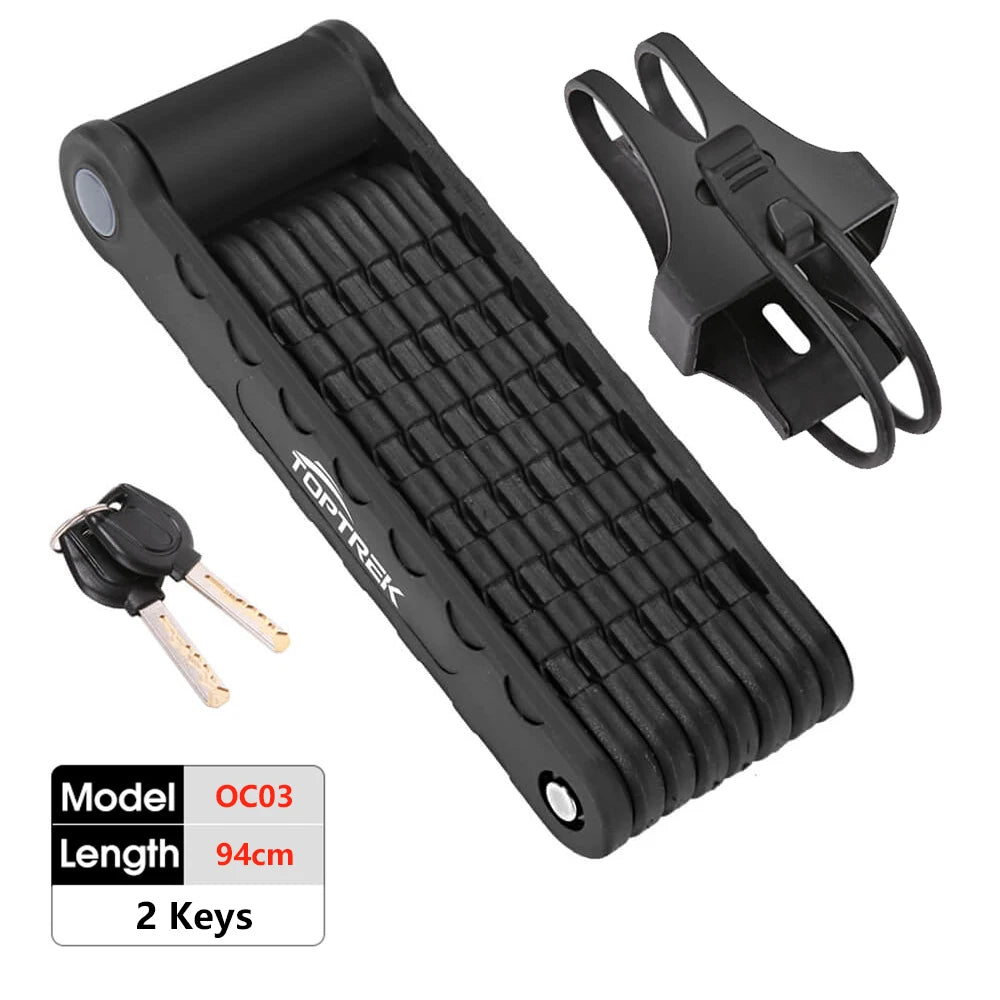 Toptrek Bicycle Lock Foldable Bike Lock MTB Road Fold Lock High Security Anti-Theft Scooter Electric E-Bike Bicycle Accessories