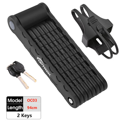 Toptrek Bicycle Lock Foldable Bike Lock MTB Road Fold Lock High Security Anti-Theft Scooter Electric E-Bike Bicycle Accessories