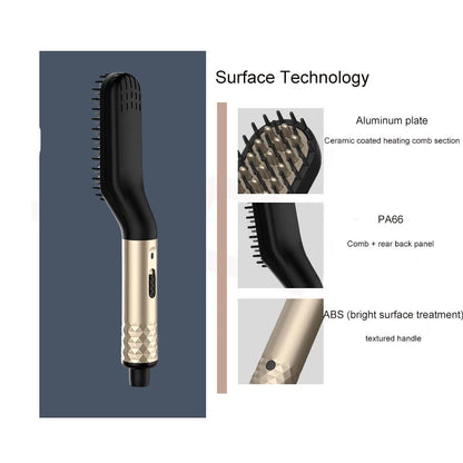 Professional Mini Ceramic Brush Hair Straightener Beard Straightening Comb Beard Hair Brush Men Hair Straightener Comb