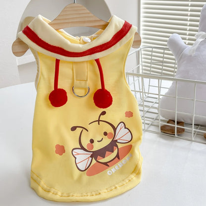 Cute Bee Clothes For Dog Summer Pink Yellow Luxury Pet Harness Vest Apparel For Puppies Small Medium Size Designer Chihuahua Pug