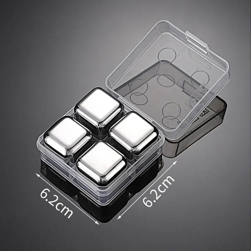 Reusable Whiskey Stones Stainless Steel Ice Cubes Quick-Freeze Wine Cooler Food Grade Metal Pellets Beer Cooler Bar Accessories