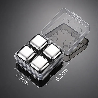 Reusable Whiskey Stones Stainless Steel Ice Cubes Quick-Freeze Wine Cooler Food Grade Metal Pellets Beer Cooler Bar Accessories