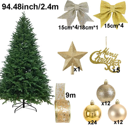 2.1/2.4/3m Christmas Tree Decoration Set Large DIY Christmas Ornaments For Trees Holiday Party Home Decor Hanging Drop Shipping