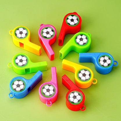 10/30/50Pcs Football Whistle Cheerleader Cheering Props Rainbow  Fan Whistle Boys And Girls Birthday Party Favors Pinata Filler