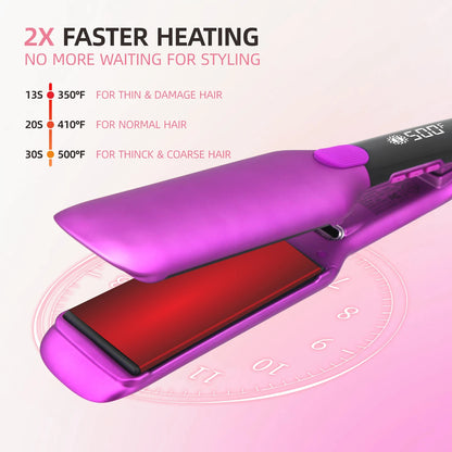 Hair Straightener 500F High Temperature Professional Ceramics Plates Irons PTC Fast Heating Treatment Original Hair Flat Iron