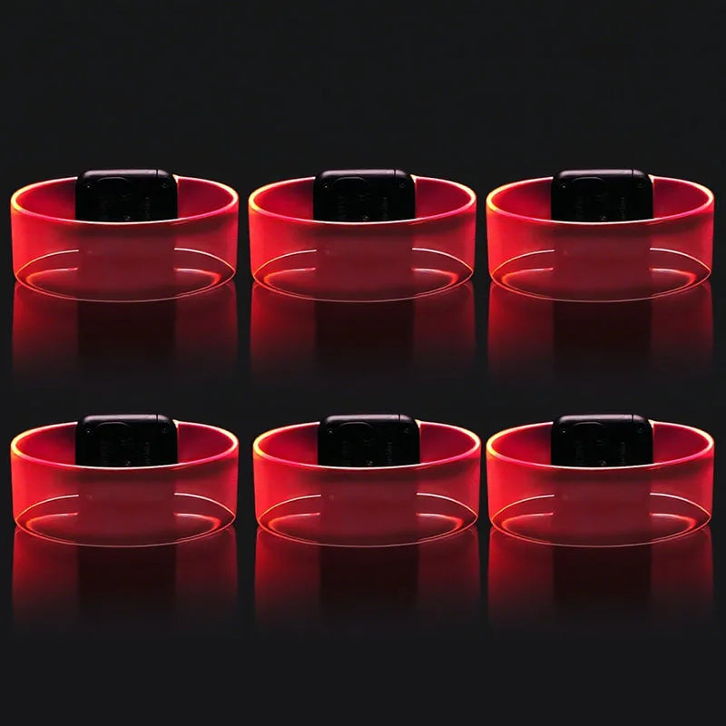 6-60Pcs LED Bracelets for Party Glow in The Dark Flashing Wristband 3 Modes Adjustable Light Up Armband for Wedding Party Favors