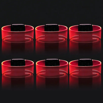 6-60Pcs LED Bracelets for Party Glow in The Dark Flashing Wristband 3 Modes Adjustable Light Up Armband for Wedding Party Favors