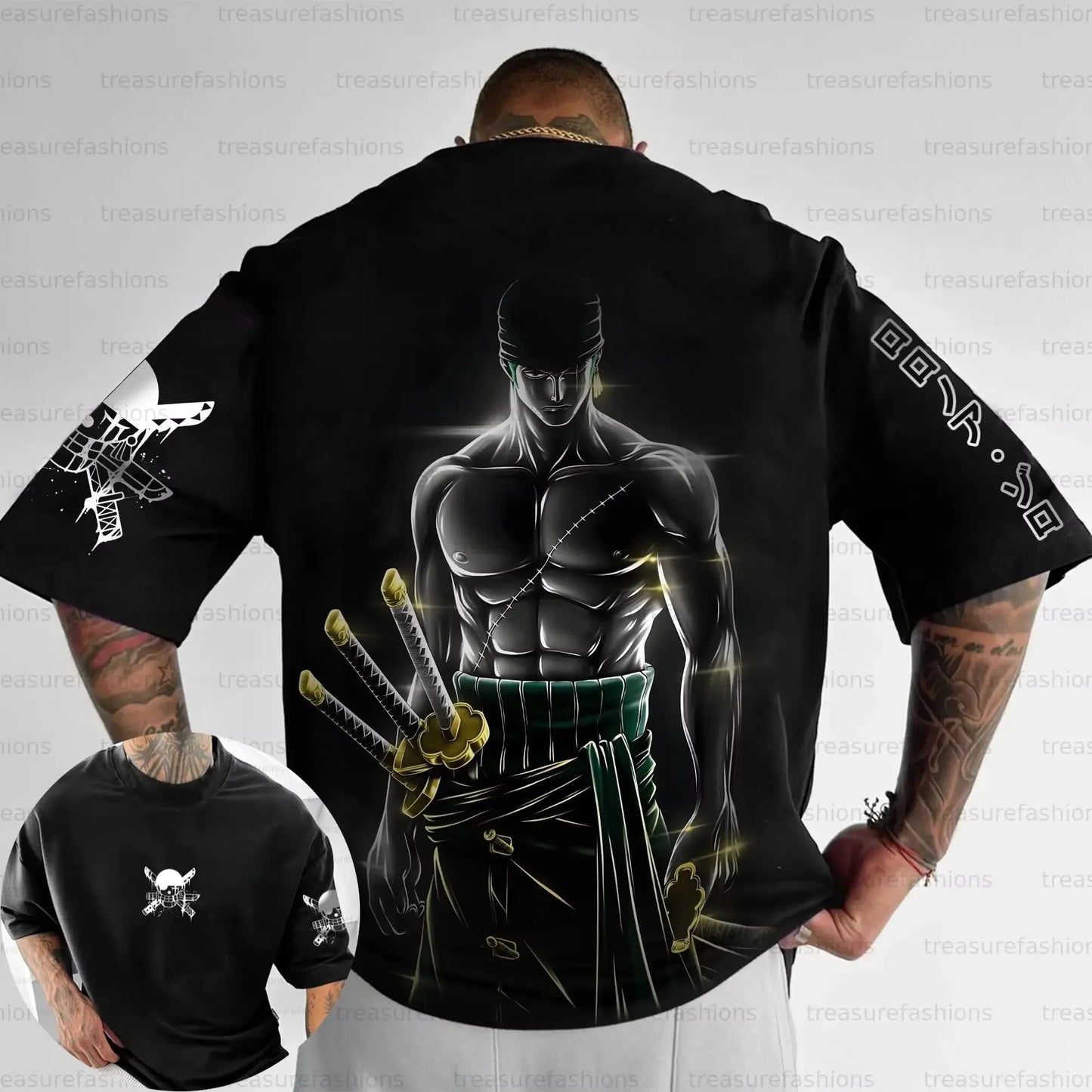 Summer Y2k Anime One Piece Zoro Graphic T-shirt Men Women Oversized Casual Short Sleeve Tees Tops Streetwear Fashion 2025 Unisex
