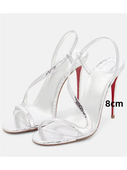 Ladies' Summer New Multi Color Serpentine Grass Stiletto Sandals Sexy Party Fashion Show 35-44 Large Women's Sandals