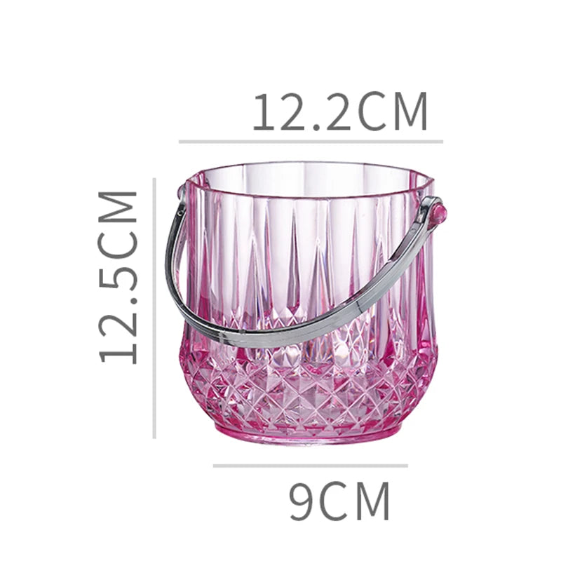 〔HM4〕Transparent Wine Ice Cooler For Party Home Whisky Ice Bucket Ice Champagne Bucket Thermal Beer Bucket Bar Accessories