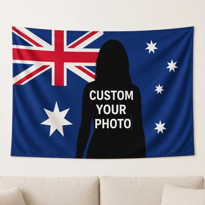 1pc Customizable Personalized Tapestry With Photos And Text, For Birthday, Wedding, Halloween, Christmas, Party