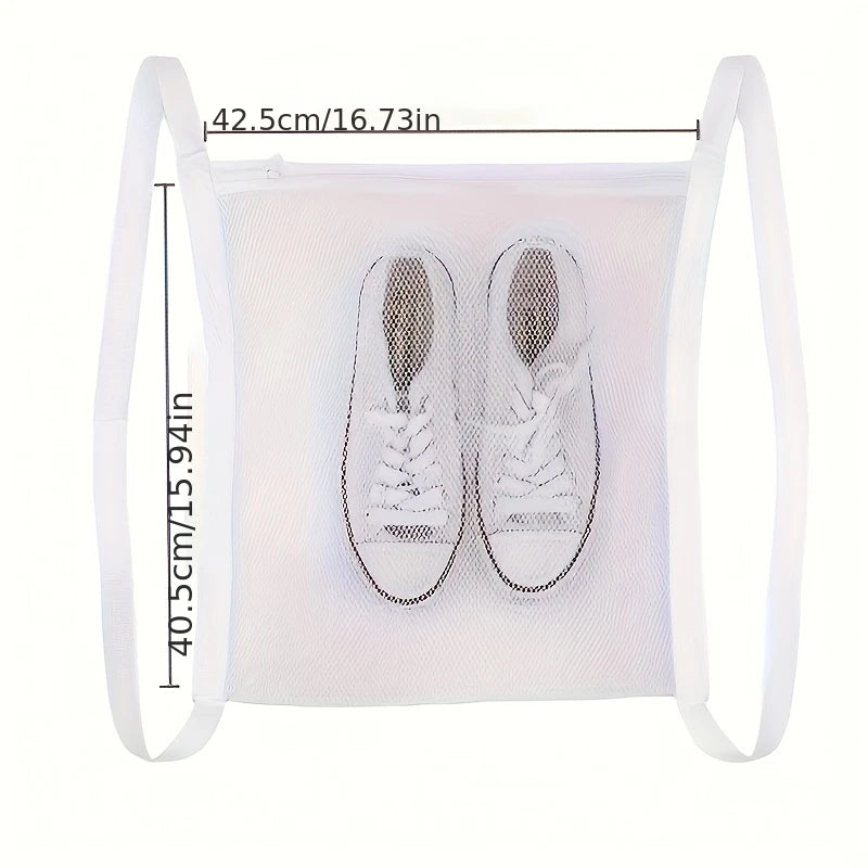 Reusable Sneaker Dryer & Washer Bag, Honeycomb Mesh with Zipper & Strap, Elastic Adjuster for Most Dryer Doors, Easy To Install