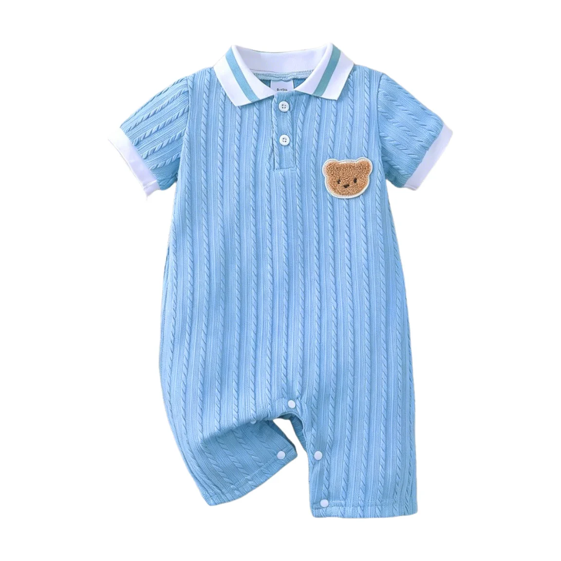 Fashion Baby Boy Romper Newborn Infant Bear Jumpsuit Short Sleeve Onesies Toddler Boys Casual Summer Outfit Baby Clothes 0-18M