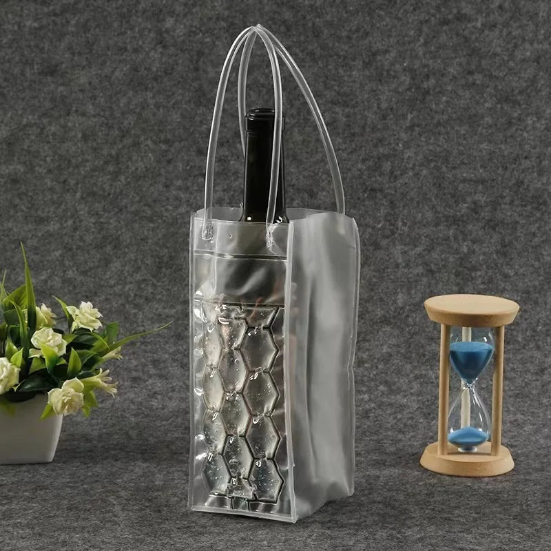 Ice Wine Bag Holder Champagne Beer Cooler Wine Glass Holder Whisky Can Drink Cooler Gel Cooling Chiller Bar Accessories