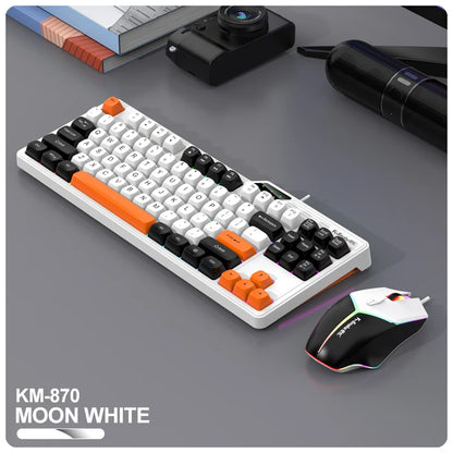 Wired Keyboard and Mouse Set，19-Key Rollover，Office/Gaming Compatible with Desktops and Laptops