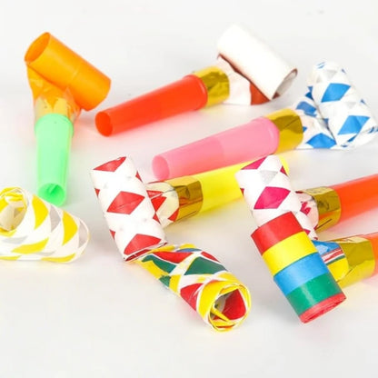 10-50pcs Party Blowers Whistles,Colourful Noisemakers Party Blowouts Squawkers Fringed Noise Maker,Birthday Wedding Noisemakers