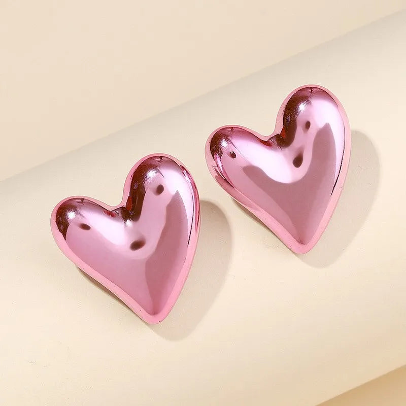 Simple Big Round Star Heart Hoop Earrings For Women Geometric Plastic Exaggerated Earring Hyperbole Trendy Ring Earrings Jewelry