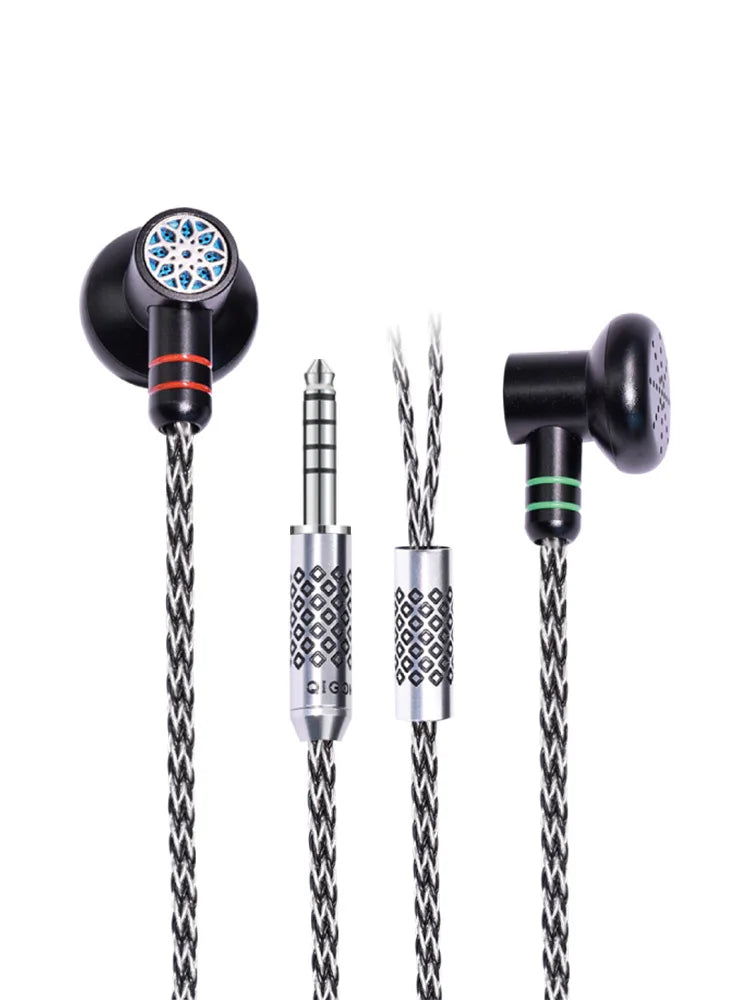 QIGOM S40A Blue Sage HiFi Wired Flat Head Earphones 15.4mm Dynamic Driver Music Monitors Headphones Earbuds with MMCX Cable