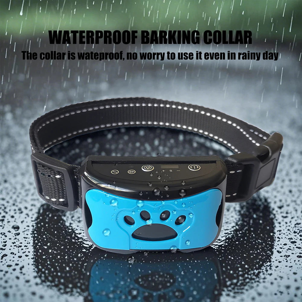 Intelligent Electric Ultrasonic Stop Barking Vibration Anti Bark Collar Stop Bark Training Collar for Dogs Stopper USB Charging