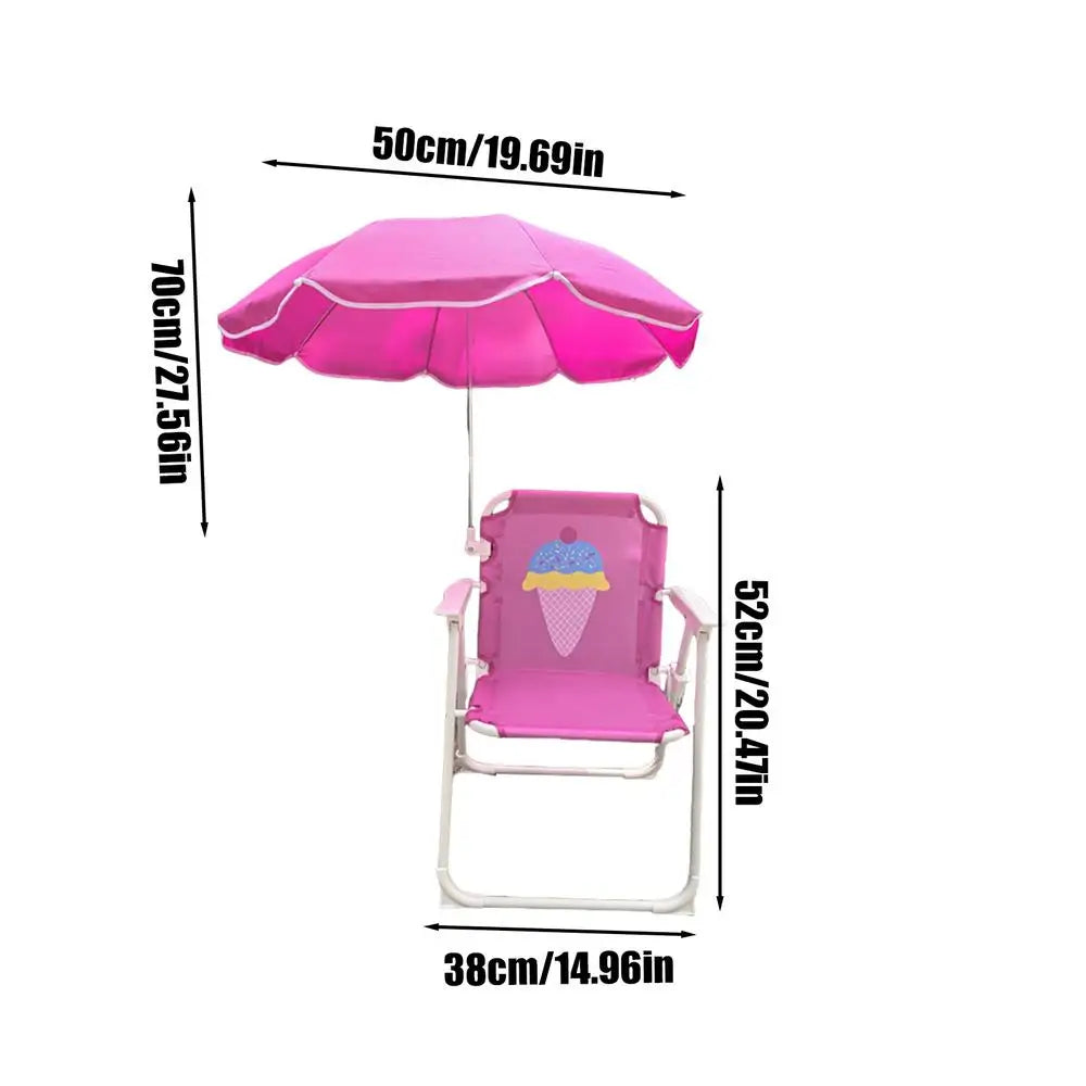 Children's Beach Chair With Umbrella Folding Lawn And Camping Chair With Summer Shade For Beach Pool Travel outdoor