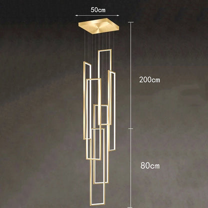 Modern ring stairs led lights pendant light lamps for living room led Chandeliers for dining room hanging light indoor lighting