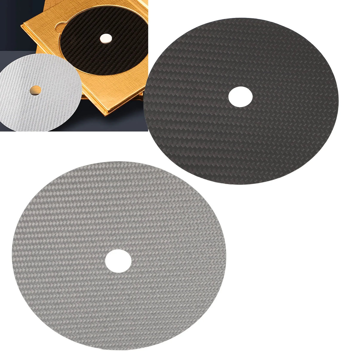 CD Tuning Mat CD Tuning Pad HIFI CD Tuning Mat Low Distortion Rate Carbon  CD Pad for CD Player Carbon  CD Tuning Pad