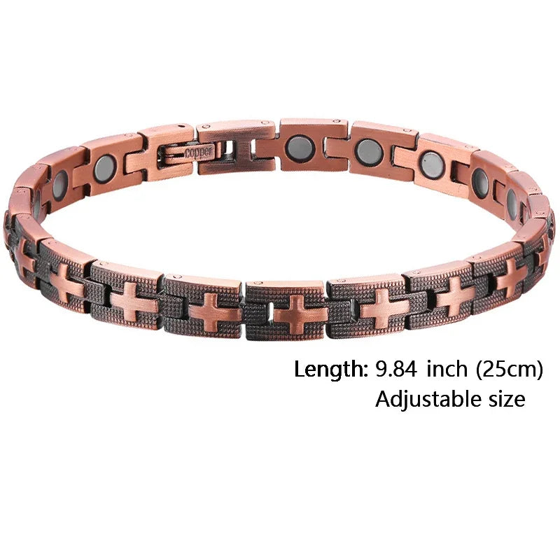 Women Magnetic Therapy Anklets 99.9% Pure Solid Copper 3500 Gauss Magnets Ankle Pain Relief for Arthritis Adjustable Size