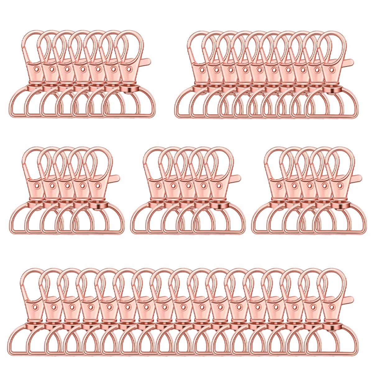 8/15/25/50/80Pcs Swivel Snap Hooks D-Ring KeyChain Clips Lanyard Lobster Claw Clasps Key Ring Making Wallet Hardware DIY Crafts