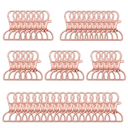 8/15/25/50/80Pcs Swivel Snap Hooks D-Ring KeyChain Clips Lanyard Lobster Claw Clasps Key Ring Making Wallet Hardware DIY Crafts