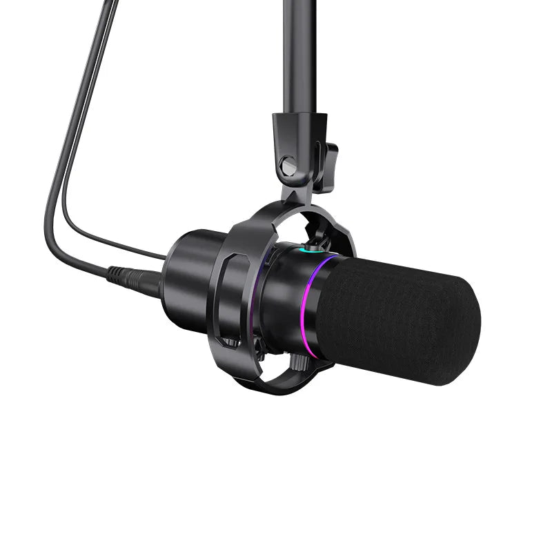 XLR/USB Dynamic Microphone for PC Gaming With One-Touch Mute Headphone Jack And Volume Control For Podcasting Streaming